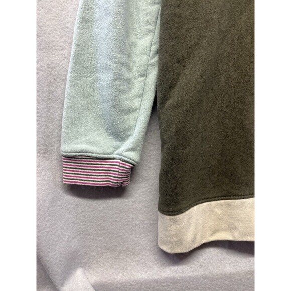 Lands’ End Serious Sweats Color Block Hooded Sweatshirt size L 14-16 Green - Picture 4 of 5